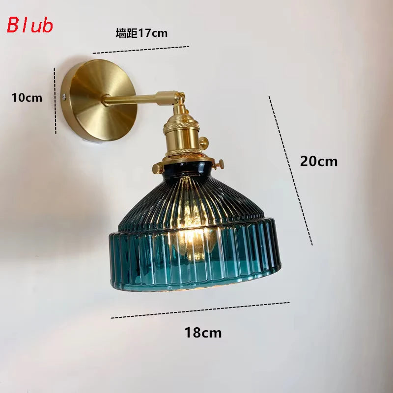 Lighting for Living Room Wall Decor Nordic Personality Green Glass Art Clear Fresh Air Aisle Mirror Headlight Bedroom Headlamp