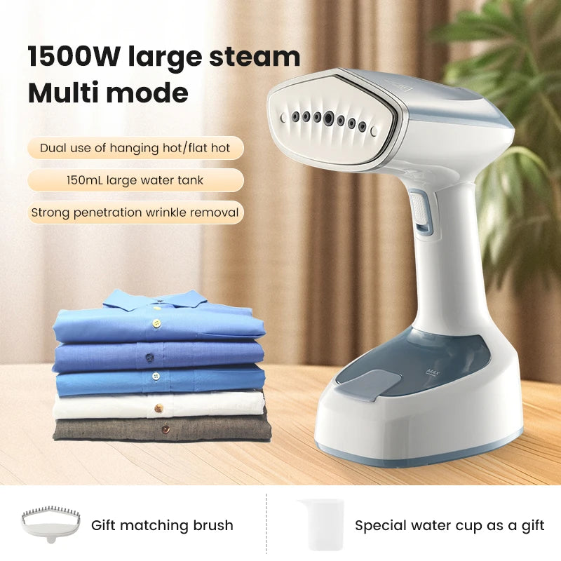 Portable Handheld Clothes Steamer — 1500W, 15-Second Heat-Up