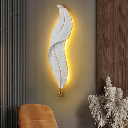 Feather Wall Lamp — Light Luxury LED, Nordic Style