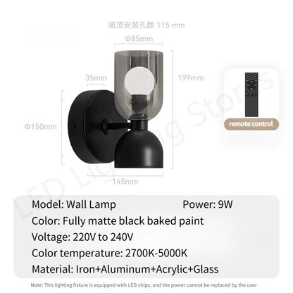 Living Room Bedroom Wall Lamp Italian Modern Bedside Lamp Vanity Lamp Hallway Corridor Staircase Wall Mounted Lighting Fixture