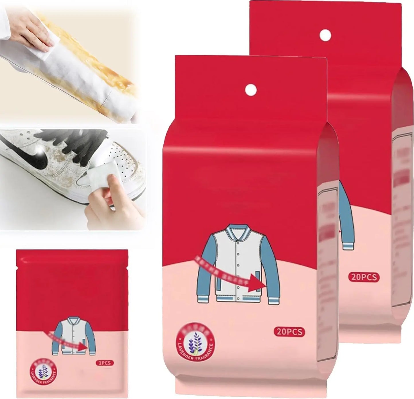 Instant Stain Remover Wipes — Individually Wrapped, No-Wash