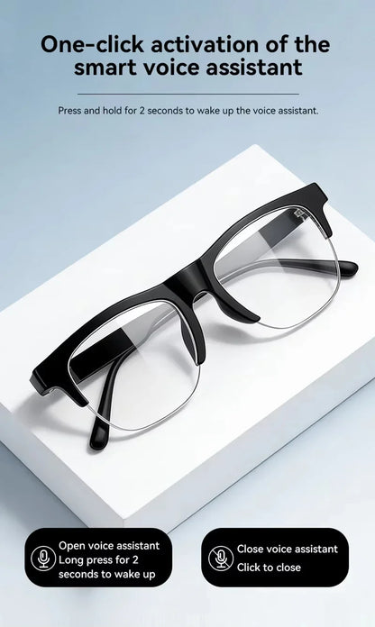 AI Smart Glasses — Bluetooth Camera, Open-Ear Audio & Voice Assistant