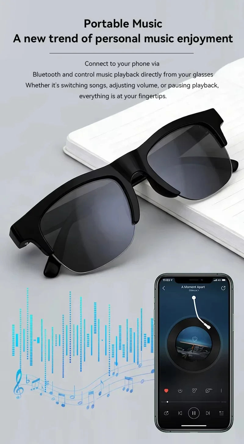 AI Smart Glasses — Bluetooth Camera, Open-Ear Audio & Voice Assistant