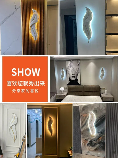 Feather Wall Lamp — Light Luxury LED, Nordic Style