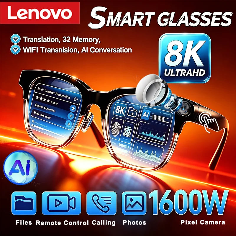 AI Smart Glasses — Bluetooth Camera, Open-Ear Audio & Voice Assistant