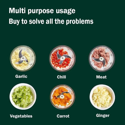 Cordless Electric Food Chopper — 260ml, One-Button