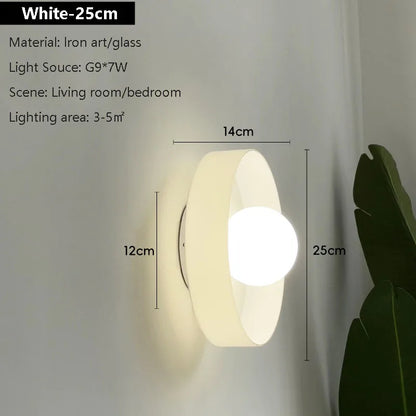 Wall Lamp Minimalist Room Decoration Ceiling Lights For Bedroom Living Room Study Indoor Home Round Glass Illumination Luminaire