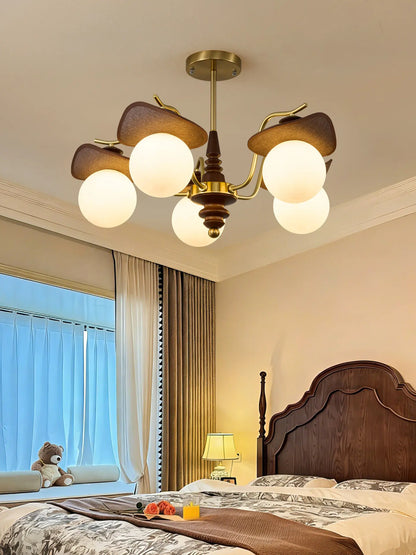 Living Room Lamp Magic Bean Pendant Light French Antique Style Retro High-End Feeling Glass Wabi Sabi Style Lighting Fixture LED