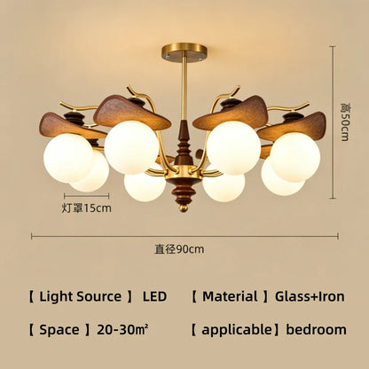 Living Room Lamp Magic Bean Pendant Light French Antique Style Retro High-End Feeling Glass Wabi Sabi Style Lighting Fixture LED