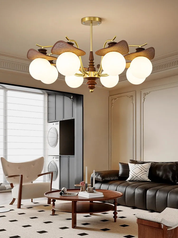 Living Room Lamp Magic Bean Pendant Light French Antique Style Retro High-End Feeling Glass Wabi Sabi Style Lighting Fixture LED