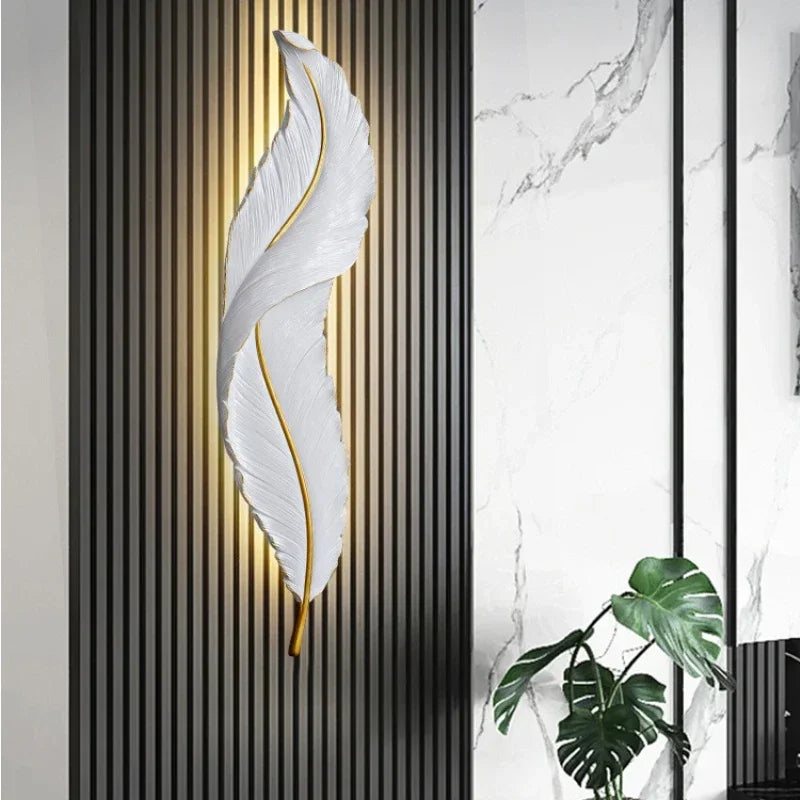 Feather Wall Lamp — Light Luxury LED, Nordic Style