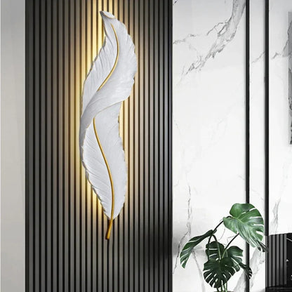 Feather Wall Lamp — Light Luxury LED, Nordic Style