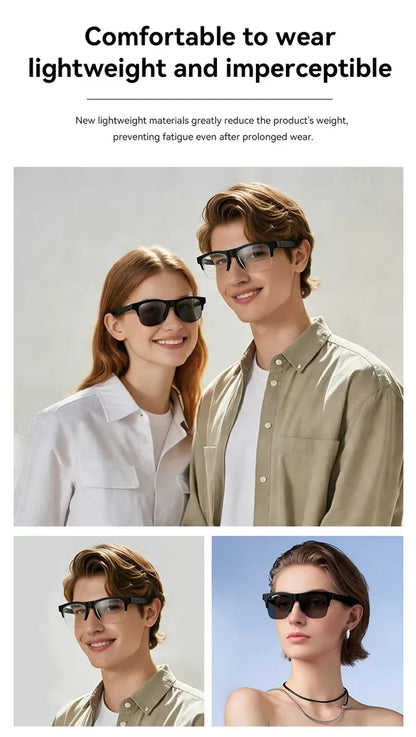 AI Smart Glasses — Bluetooth Camera, Open-Ear Audio & Voice Assistant