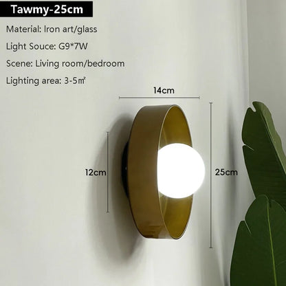 Wall Lamp Minimalist Room Decoration Ceiling Lights For Bedroom Living Room Study Indoor Home Round Glass Illumination Luminaire