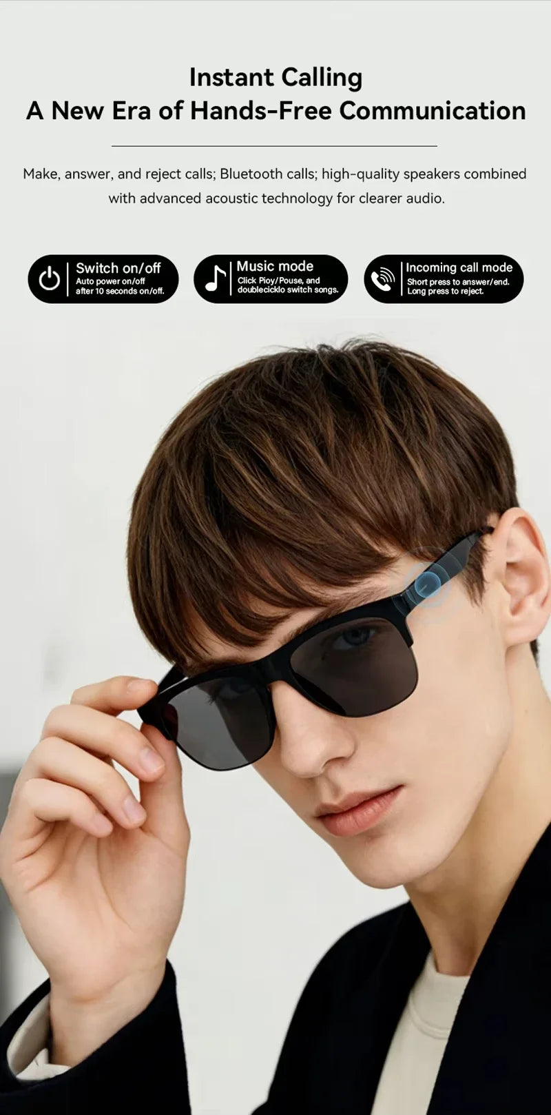 AI Smart Glasses — Bluetooth Camera, Open-Ear Audio & Voice Assistant