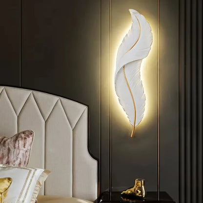 Feather Wall Lamp — Light Luxury LED, Nordic Style