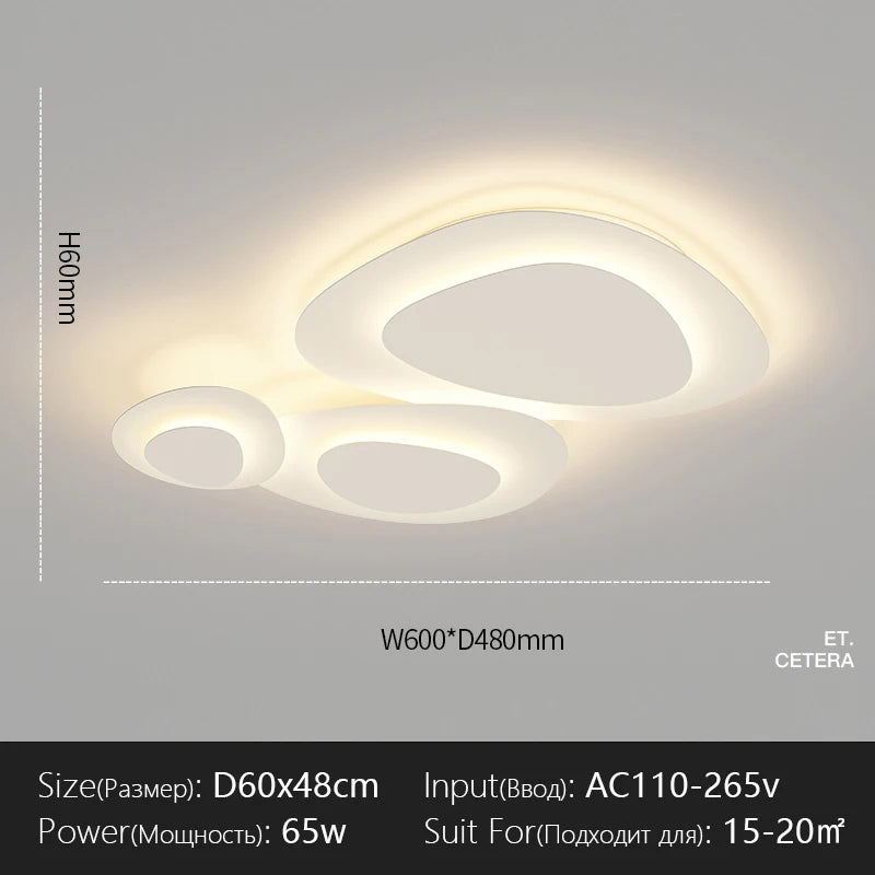 Living Room Ceiling Lamp for Bedroom Dining Indoor Lighting Fixtures Milk White Wind Luminaria Home Decor LED Light Fixture Lamp