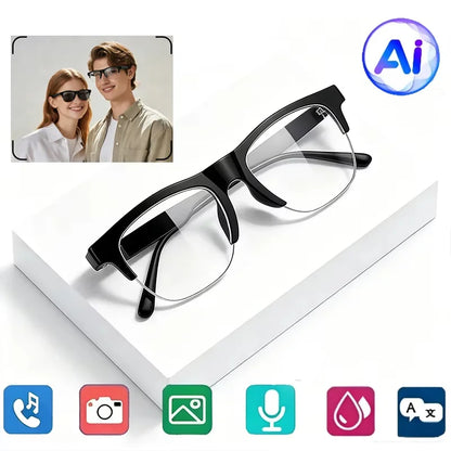 AI Smart Glasses — Bluetooth Camera, Open-Ear Audio & Voice Assistant