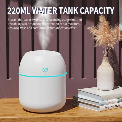 Mini USB Desktop Humidifier — 220ml, Quiet Cool Mist