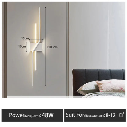 Wall Lamp Living Room TV Background Wall Lantern Minimalist Strip Lamp Bedroom Bedside Decoration Aisle Lamps Bracket Light