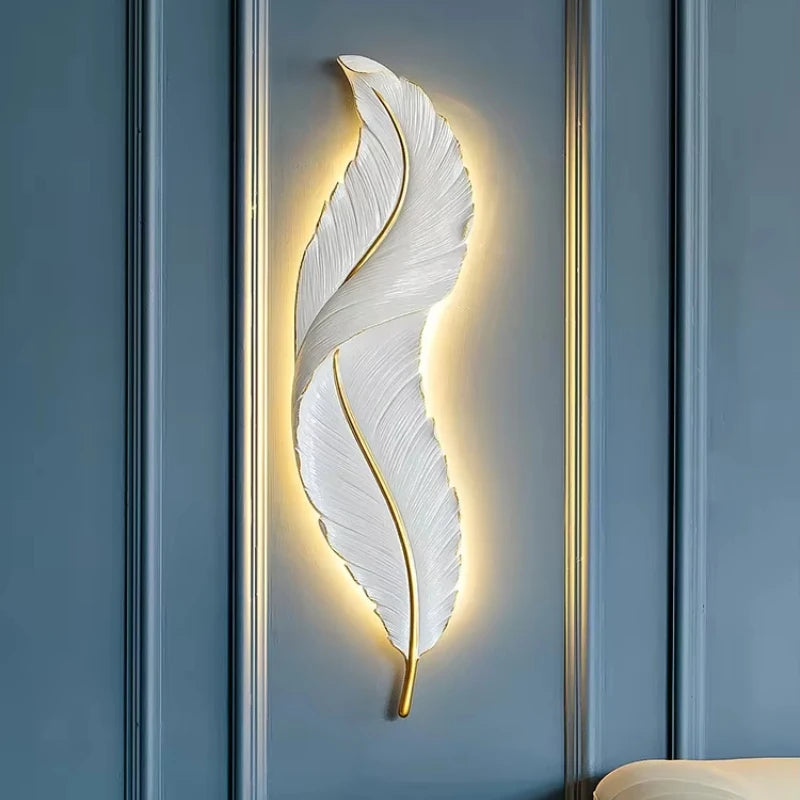 Feather Wall Lamp — Light Luxury LED, Nordic Style