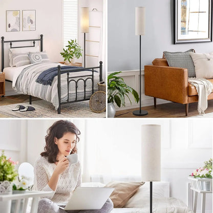 Floor Lamp for Living Room Modern Standing Lamps with Lampshade Lamp with Foot Switch for Living Room Bedroom Kids Room Office