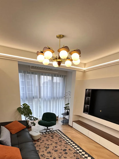 Living Room Lamp Magic Bean Pendant Light French Antique Style Retro High-End Feeling Glass Wabi Sabi Style Lighting Fixture LED